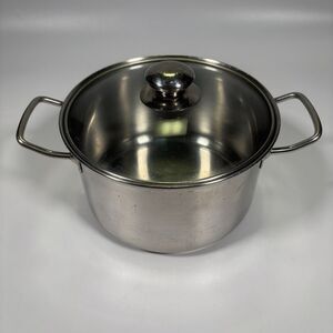Williams Sonoma 4 Quart Stainless Steel Soup Pot Saucepan Lid KIM Korea Qt Dutch
